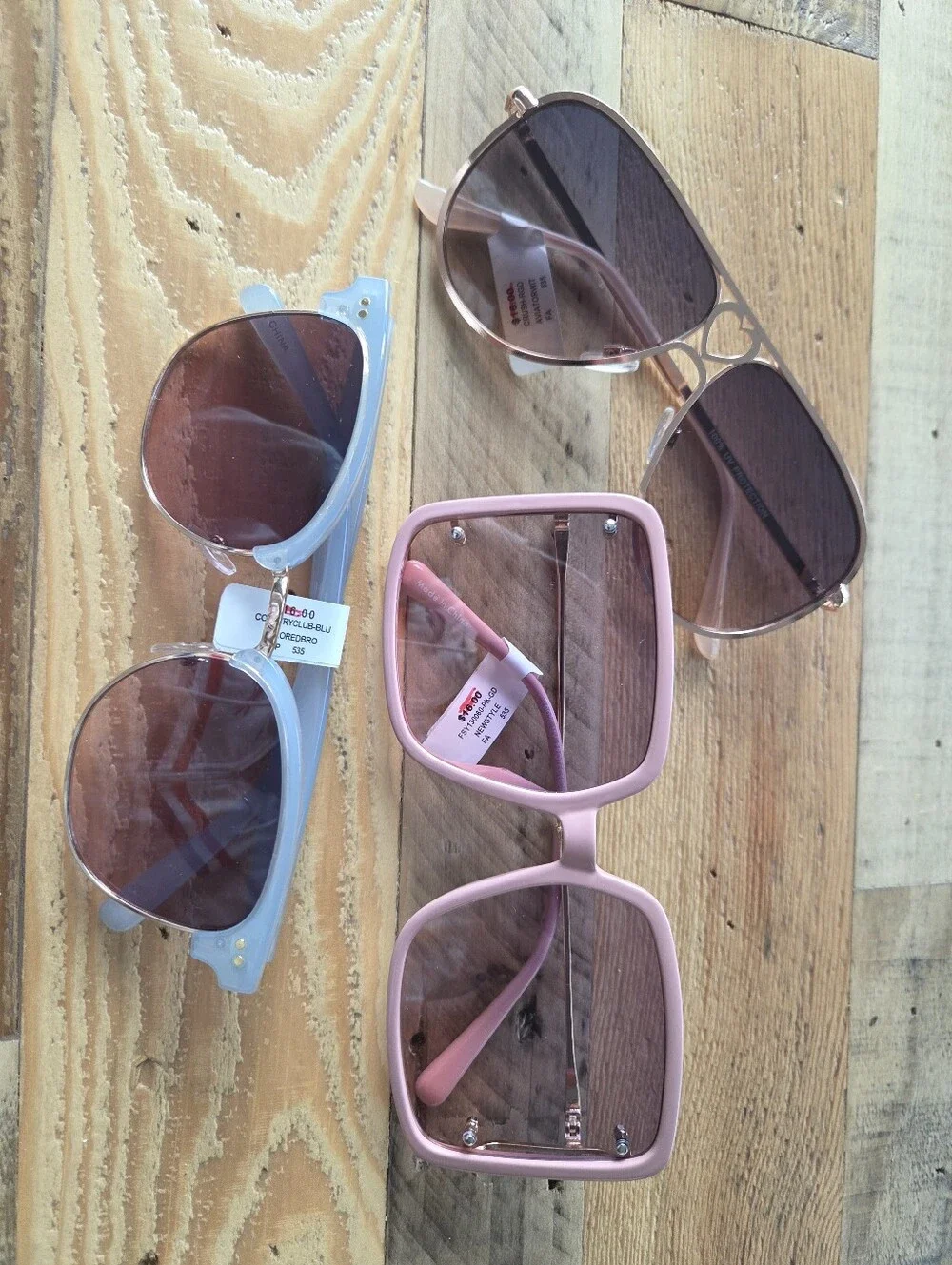 Lot Of Three Francescas‎ Women's Sunglasses - Pink, Blue, Rose Gold